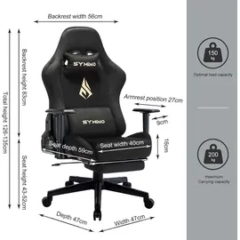 luxuskollektion Symino Gaming-Stuhl Schwarz PC