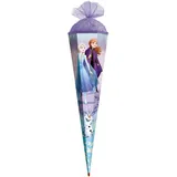 ROTH Schultüte groß Disney Frozen 100 cm - 6-eckig, Tüllverschluss, ROT(H)-Spitze - Zuckertüte Disney Frozen Schulanfang