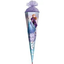 ROTH Schultüte groß Disney Frozen 100 cm - 6-eckig, Tüllverschluss, ROT(H)-Spitze - Zuckertüte Disney Frozen Schulanfang