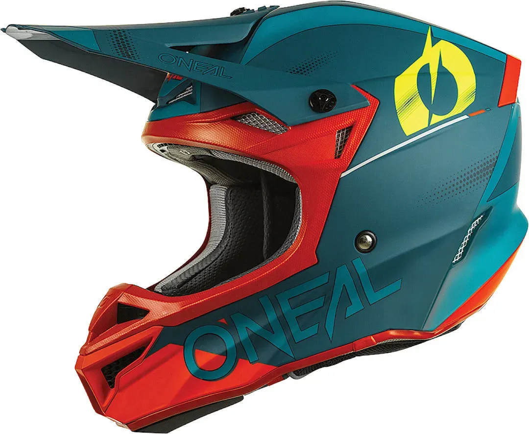 Oneal 5Series Haze V.22 Motocross Helm, rot-blau, Größe S für Männer