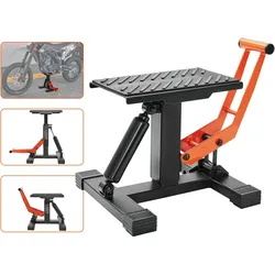 VEVOR Motorradheber Motorradhebebühne 200 kg, Montageständer Montagebock Heber Montagelift 255-460 mm Einstellbare Höhe, 0–120 mm Bühne Stahl Reparatur Wartung für Motorräder Orange + Schwarz