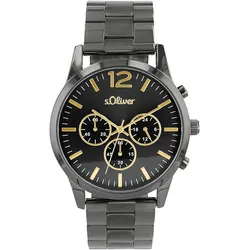 Chronograph S.OLIVER, grau, Armbanduhren, Herren, Armbanduhr, Quarzuhr, Herrenuhr, Stoppfunktion, 12/24-Stunden-Anzeige