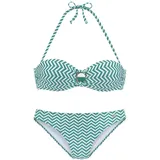 JETTE Bügel-Bandeau-Bikini Damen Grün/Weiß 36 Cup A