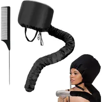 Helm Trocknung Kappe,Trockenhaube Für Den Föhn,Hood Bonnet Dry Hat For Hair,Hood Bonnet Dry Hat,Mit 1-Kamm,Zum Trocknen,Frisur,Lockiges Haar,Schwarz