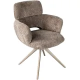 Livetastic Armlehnstuhl, Taupe, Metall, Textil, Drehkreuz, 61x88x63 cm, Sitzfläche 360° drehbar, Esszimmer, Stühle, Esszimmerstühle, Armlehnenstühle