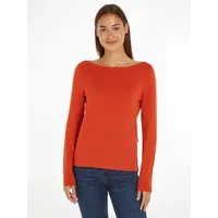 Tommy Hilfiger Damen Pullover Strickpullover, Rot (Terra Red), S