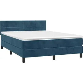 vidaXL Boxspringbett 140 x 200 cm Dunkelblau