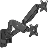 Maclean Brackets Wandhalterung für zwei Monitore 17–32" 9kg max, mechanische Feder, MC-988 | Schwarz