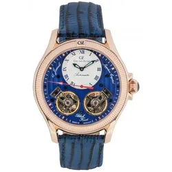 Carl von Zeyten -Waldhaus Herrenuhr Blau Roségold Offene Unruh Saphirglas Automatik 46mm- CVZ0084RBLS