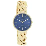 Oozoo Damenuhr C20359 Blau Kettenarmband IP-Gold 32 mm - Goldfarben