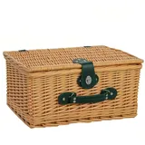 CHICFURN Picknickkorb Picknickkoffer aus Weidenholz mit isoliertem Kühlfach (Packung, 1 St., Inklusive Besteckset und Zubehör für Camping, Strand und Ausflüge), Komplettes Picknickset für 2 Personen, Farbe Hellbraun braun
