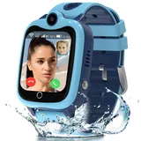 ELEJAFE 4G Smartwatch Kinder, Kinder Smartwatch mit GPS und Telefon, IP68 Wasserdicht GPS Uhr Kinder mit Videoanruf SOS Voice Chat Schulmodus Spiel Wecker, Kinderuhr Geschenke für Mädchen und Jungen