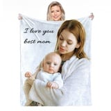 Personalisierte Decke Mit Foto,Fotodecke Mit Eigenem Foto,Worten Bild Collage Individuelle Decken, Geburtstags-Souvenir-Geschenke Personalisierte Decke für Vater, Mutter, Kinder, Hunde, Freunde