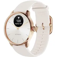 Withings ScanWatch Light 37 mm sand, Sport Fluorelastomer-Armband weiß/rosegold