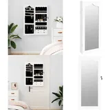 Vidaxl - Schmuckschrank mit Spiegel Wandmontage Weiß 37,5x10x90 cm - Spiegel-Schmuckschrank - Schmuckaufbewahrung - Wandmontage - Schmuckschrank Weiß