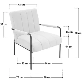 Svita Loungesessel Polstersessel Akzentstuhl Wohnzimmer mit Armlehne Weiß