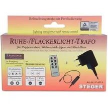 Riffelmacher & Weinberger Riffelmacher Ruhe- / Flackerlicht Trafo mit Fernbedienung 78528 - Zubehör Netzteil Puppenstube Weihnachtskrippe Modelleisenbahn Elektrik Dimmbar Timer