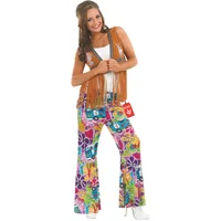 Fun Shack Hippie Weste Damen, Hippie Kostüm Damen, 70er Jahre Outfit Frauen, Schlagermove Outfit Frauen, Fasching & Karneval, M - M
