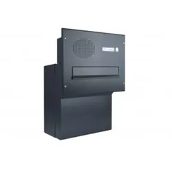 Mauerdurchwurf Briefkasten in RAL 9005 mit Busch-Jaeger Sprechanlage in anthrazit - F-04