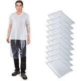 10er-Pack Regenponcho mit Kapuze, Regenponchos Einweg Festival, Regencape Damen Herren Wasserdicht, Einzeln Verpackt Notfall Poncho Durchsichtig Regenmantel für Camping, Reisen, Outdoor, Themenparks - M-L