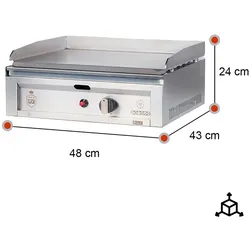 RomuxRomux® - 50 cm Tisch-Gasgriddle 50 cm - Industrie-Gasgriddle für professionelles Kochen mit schneller Aufheizzeit für professionelles Kochen