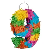 Relaxdays Mini Pinata "9" Hellblau,Orange,Pink