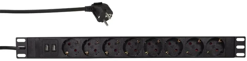 LogiLink PDU8C02 Stromverteilereinheit (PDU) 8 AC-Ausgänge 1U Schwarz