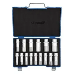 Steckschlüsselsatz 15-teilig, Doppel 6-kant, 1/2", 10-24mm, D19 KMU-20