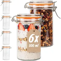 Relaxdays Einmachglas 500 ml 6 St.