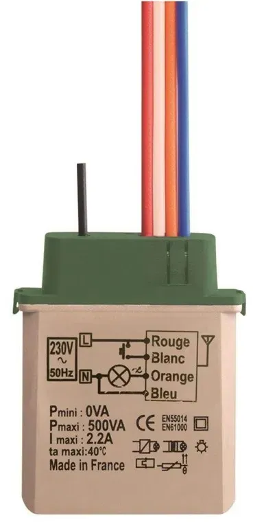 Wl flush-mounted 500w power timed dimmer (neutral switching)