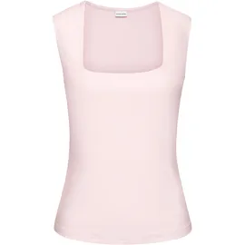 LASCANA Tanktop LASCANA, Damen, Gr. 44/46, rosa (hellrosa), Jersey, Obermaterial: 95% Polyester, 5% Elasthan, unifarben, figurbetont hüftlang, eckiger Ausschnitt, Tops Tanktop, aus bügelfreiem Material, elegantes Basic-Top mit breiten Trägern, Topseller