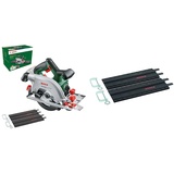 Bosch Akku-Kreissäge UniversalCirc 18V-53 & DIY 2x Führungsschiene aus Kunststoff mit Schraubzwingen (für PKS 55A/66A/66AF, 2x 350 mm, Zubehör Kreissägen)