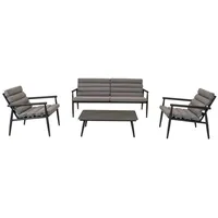 Lesli Living Lounge-Set "Harper Stone" anthrazit/hellgrau - Grau/Hellgrau