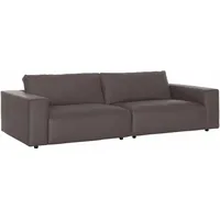 Musterring Big-Sofa "LUCIA", braun (fango puro), B:292cm H:81cm T:124cm, Flachgewebe FLORIS (100% Polyester);Flachgewebe VALMONT (60% Baumwolle/ 40% Leinen);Microfaser CRONA (100% Polyester), Sofas, Big-Sofa, in vielen Qualitäten und 4 unterschiedlichen Nähten,