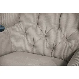 KAWOLA Relaxsessel CHARME Cord 130 x 95 x 160 cm Grau mit Kissen