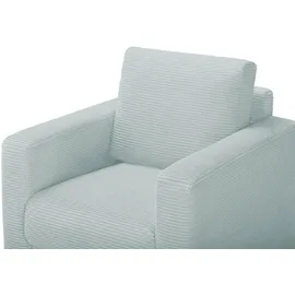 bobb Sessel Lisa de Luxe Mikrofaser 85 x 90 x 93 cm Blau mit Boxspringpolsterung