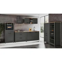 Interlink Küchenzeile 430 cm Anthrazit/Eiche