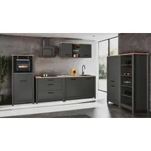 Interlink Küchenzeile 430 cm Anthrazit/Eiche