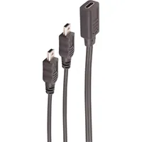 ShiverPeaks BS13-20022 USB 2.0 Adapter, C Buchse auf 2x Mini-B Stecker, Y-Kabel, 0,3 m USB 2.0), USB Kabel USB Mini B schwarz,