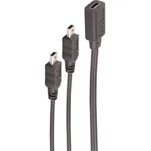 ShiverPeaks BS13-20022 USB 2.0 Adapter, C Buchse auf 2x Mini-B Stecker, Y-Kabel, 0,3 m USB 2.0), USB Kabel USB Mini B schwarz,