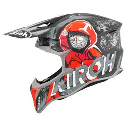 Wraap Alien Red Matt Cross-Helm grau XXL