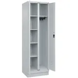 C+P Wäsche-/Kombispind Classic PLUS, Sockel, 2 Abteile, 1950x600x500mm, 7035/703 Verschluss Zylinderschloss Front RAL 7035 Lichtgrau
