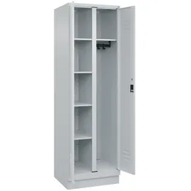 C+P Wäsche-/Kombispind Classic PLUS, Sockel, 2 Abteile, 1950x600x500mm, 7035/703 Verschluss Zylinderschloss Front RAL 7035 Lichtgrau