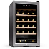 Klarstein Weinkühlschrank Shiraz Premium Smart 24 SS, für 24 Standardflaschen á 0,75l,Wein Flaschenkühlschrank Weintemperierschrank Weinschrank Kühlschrank silberfarben