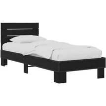 vidaXL Bettgestell mit Kopfteil Schwarze Eiche 80 x 200 cm