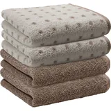 Erwin Müller Handtuch Handtuch "Sigmaringen" 4er-Pack, Frottier, Walk-Frottier Uni braun