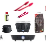 Lotusgrill S Small Kompakt Starter-Set Anthrazitgrau