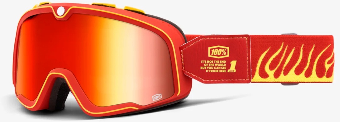 100% Barstow Death Spray Fire Motorcross bril, rood-geel