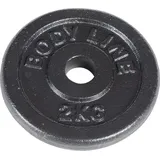 Bodyline 2 kg schwere Scheibe Gusseisen Langhantel schwarz