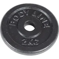 Bodyline 2 kg schwere Scheibe Gusseisen Langhantel schwarz